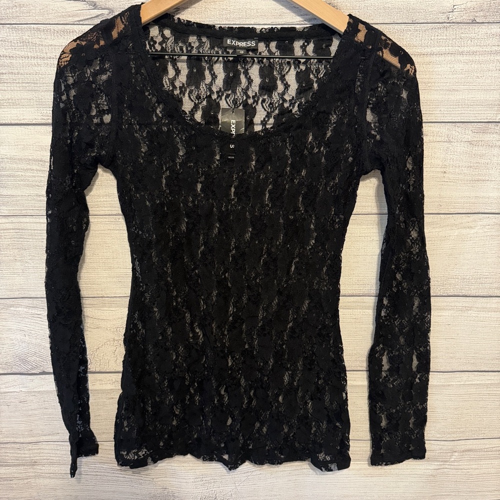 Express Black Lace Women's Top